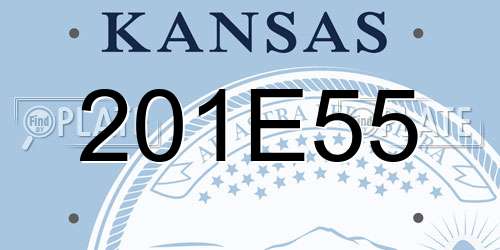 201E55 Kansas License Plate
