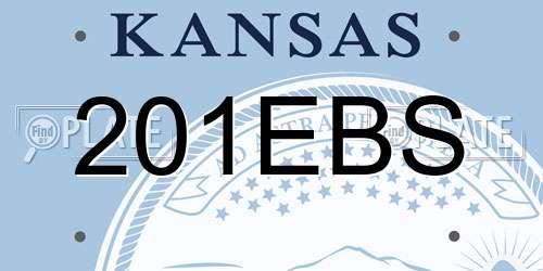 201EBS Kansas License Plate