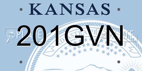 201GVN Kansas License Plate