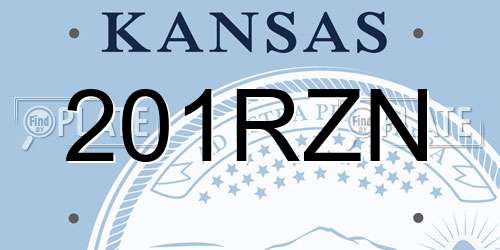 201RZN Kansas License Plate