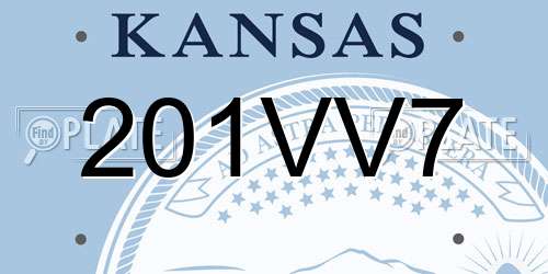 201VV7 Kansas License Plate