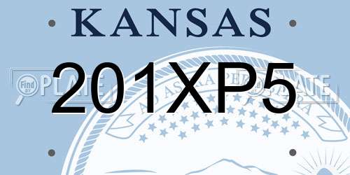 201XP5 Kansas License Plate