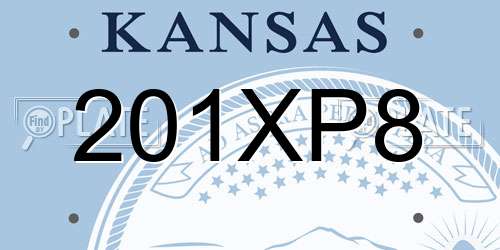 201XP8 Kansas License Plate