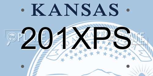 201XPS Kansas License Plate