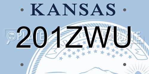 201ZWU Kansas License Plate
