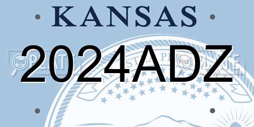 2024ADZ Kansas License Plate