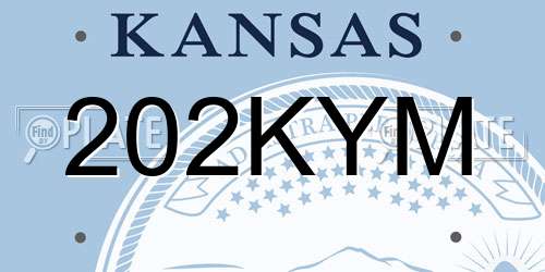202KYM Kansas License Plate