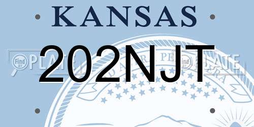 202NJT Kansas License Plate