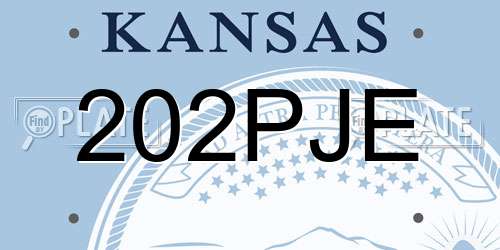 202PJE Kansas License Plate
