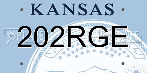 202RGE Kansas License Plate