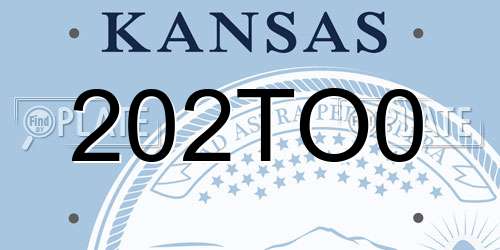 202TO0 Kansas License Plate