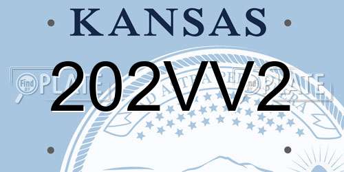 202VV2 Kansas License Plate