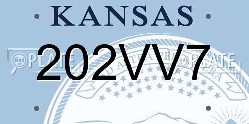 202VV7 Kansas License Plate