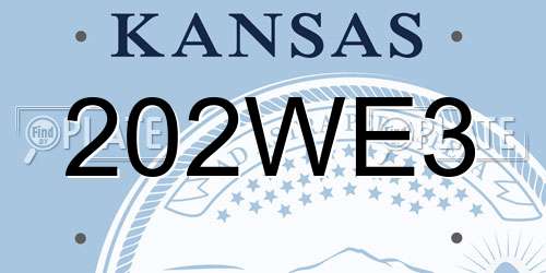 202WE3 Kansas License Plate