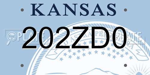 202ZD0 Kansas License Plate