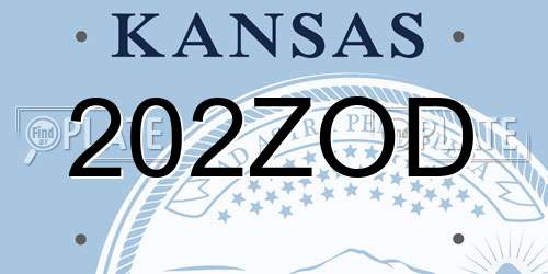 202ZOD Kansas License Plate