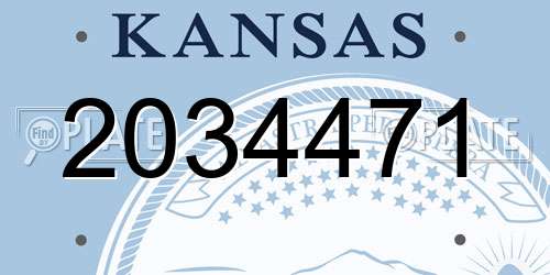 2034471 Kansas License Plate