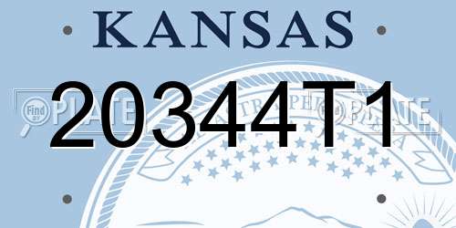 20344T1 Kansas License Plate