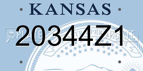 20344Z1 Kansas License Plate