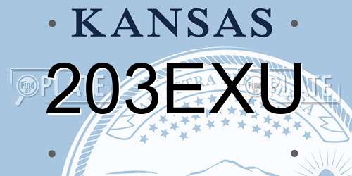 203EXU Kansas License Plate