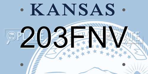 203FNV Kansas License Plate