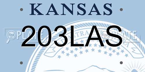 203LAS Kansas License Plate