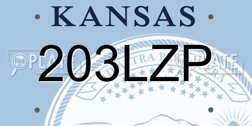 203LZP Kansas License Plate