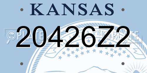 20426Z2 Kansas License Plate