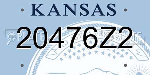 20476Z2 Kansas License Plate