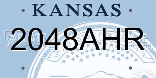 2048AHR Kansas License Plate