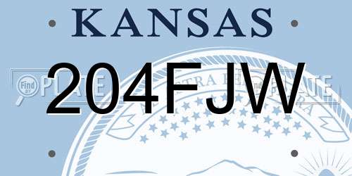 204FJW Kansas License Plate