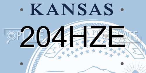 204HZE Kansas License Plate