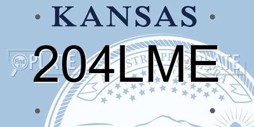 204LME Kansas License Plate