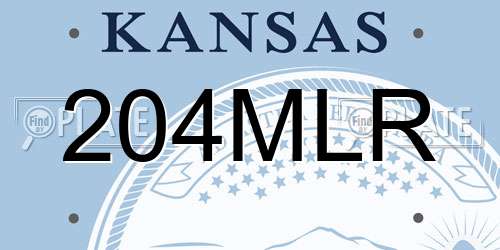 204MLR Kansas License Plate