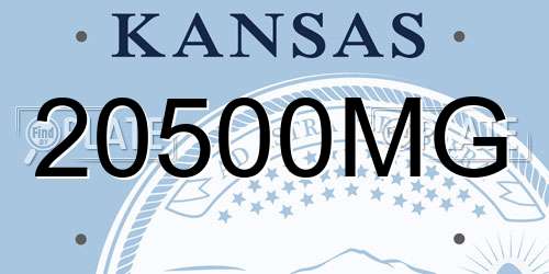 20500MG Kansas License Plate