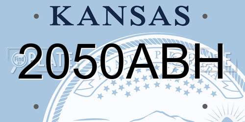 2050ABH Kansas License Plate