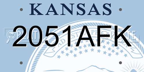 2051AFK Kansas License Plate