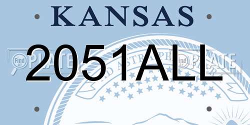 2051ALL Kansas License Plate