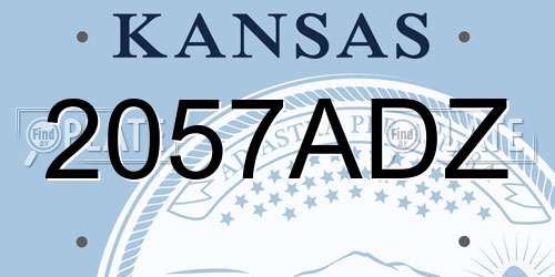 2057ADZ Kansas License Plate