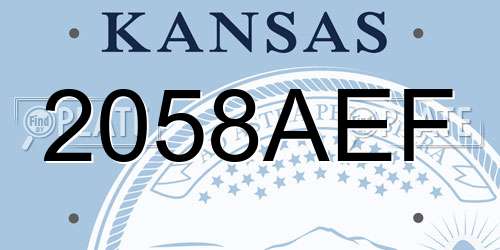 2058AEF Kansas License Plate