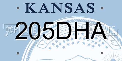 205DHA Kansas License Plate