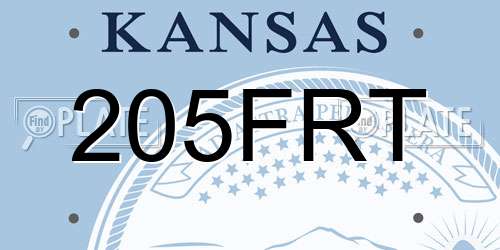 205FRT Kansas License Plate