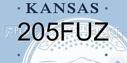 205FUZ Kansas License Plate