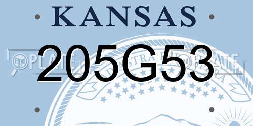 205G53 Kansas License Plate