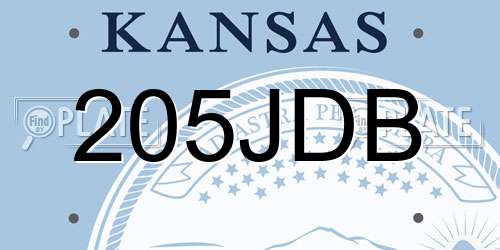 205JDB Kansas License Plate
