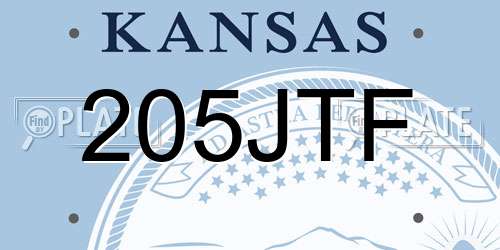 205JTF Kansas License Plate