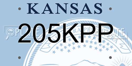 205KPP Kansas License Plate