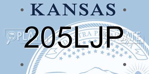 205LJP Kansas License Plate