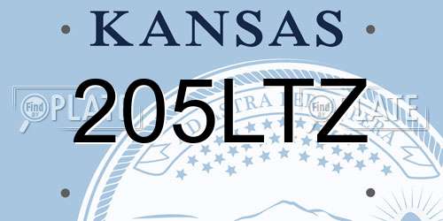 205LTZ Kansas License Plate