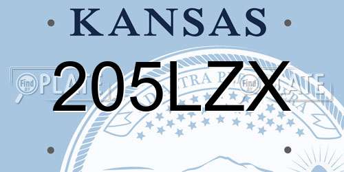 205LZX Kansas License Plate